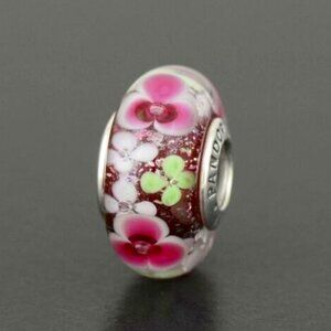 Autumn Flower Garden Pandora Murano Glass Charm New